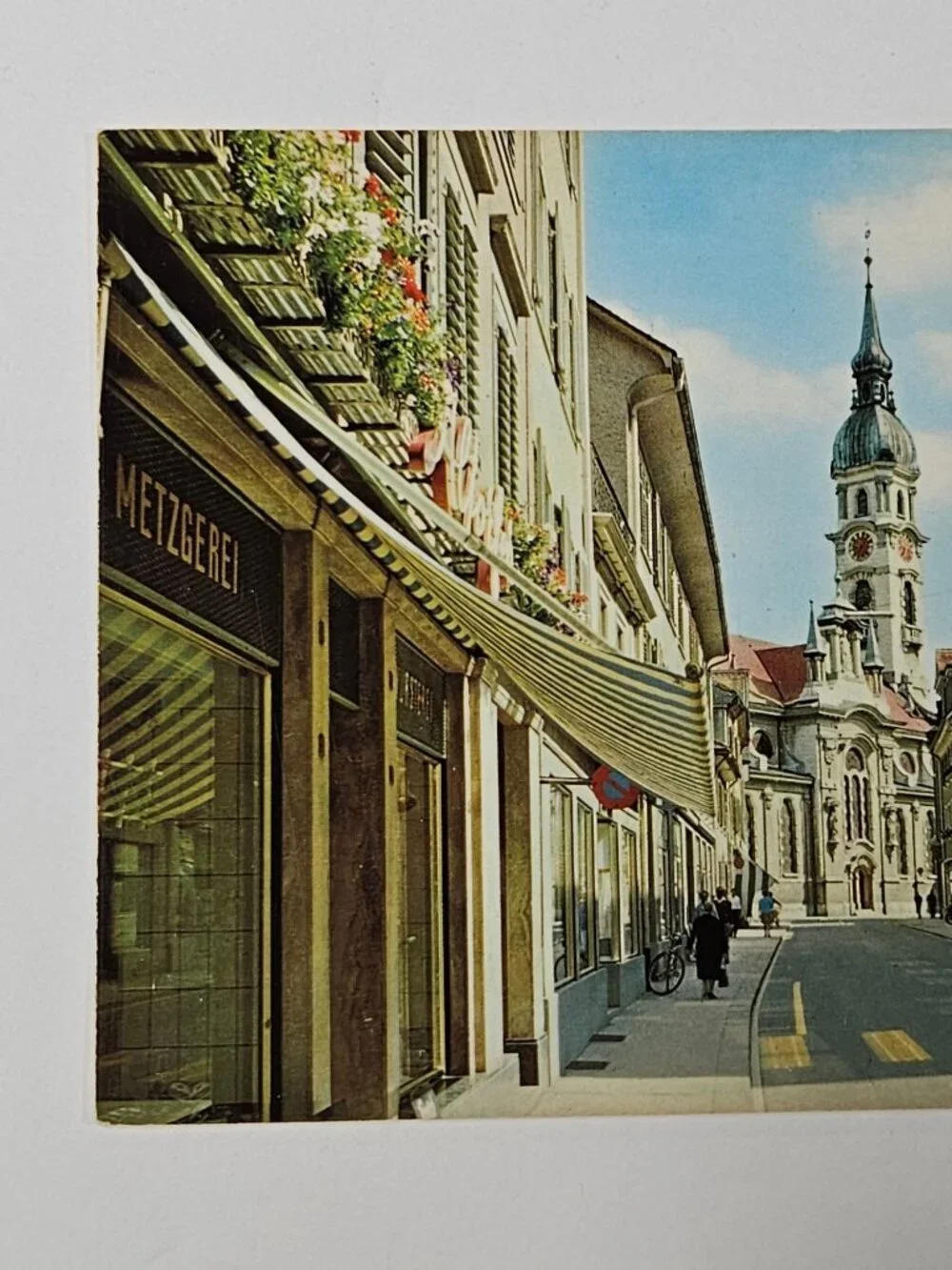 Frauenfeld TG Zuercherstrasse and Catholic Church Postcard